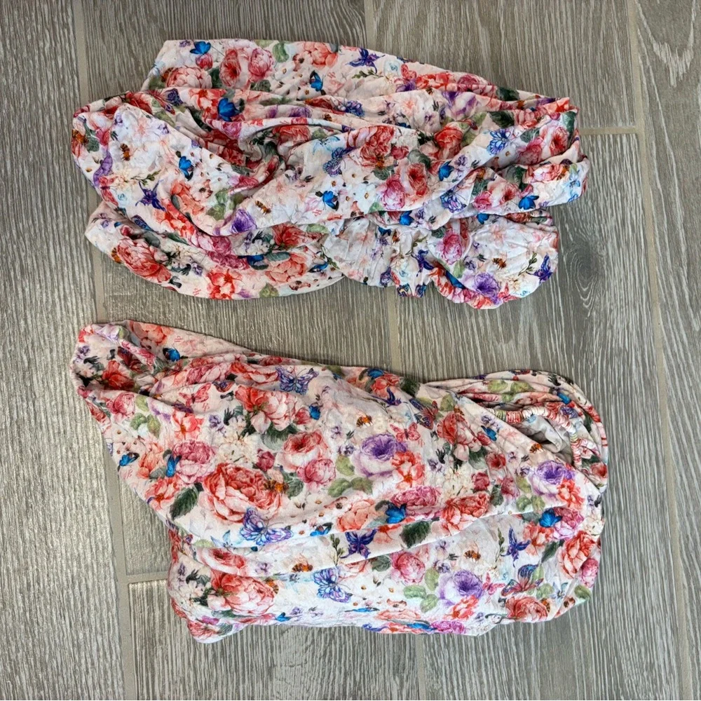 Floral Print Fabric - crib and changing pad sheet